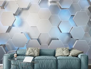 پوستر دیواری طرح هندسی آبی DA-1623