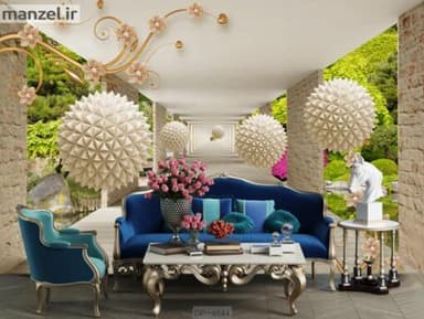 کاغذ دیواری سه بعدی طرح دالان و گوی DP-4844