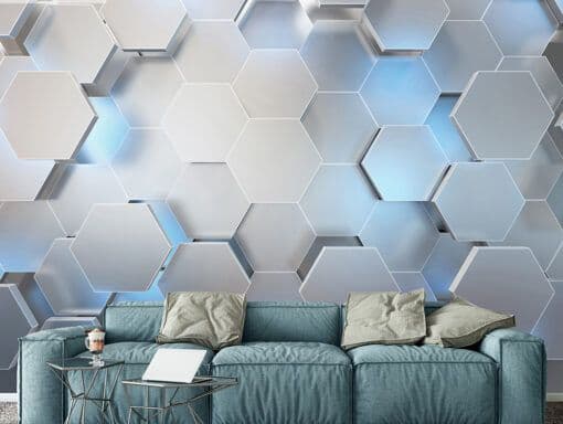 پوستر دیواری طرح هندسی آبی DA-1623